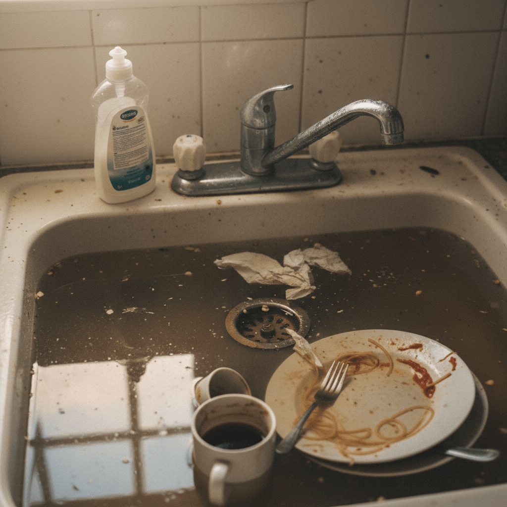 Verstopfter Abfluss in der Küche - Kanalreinigung in der Nähe